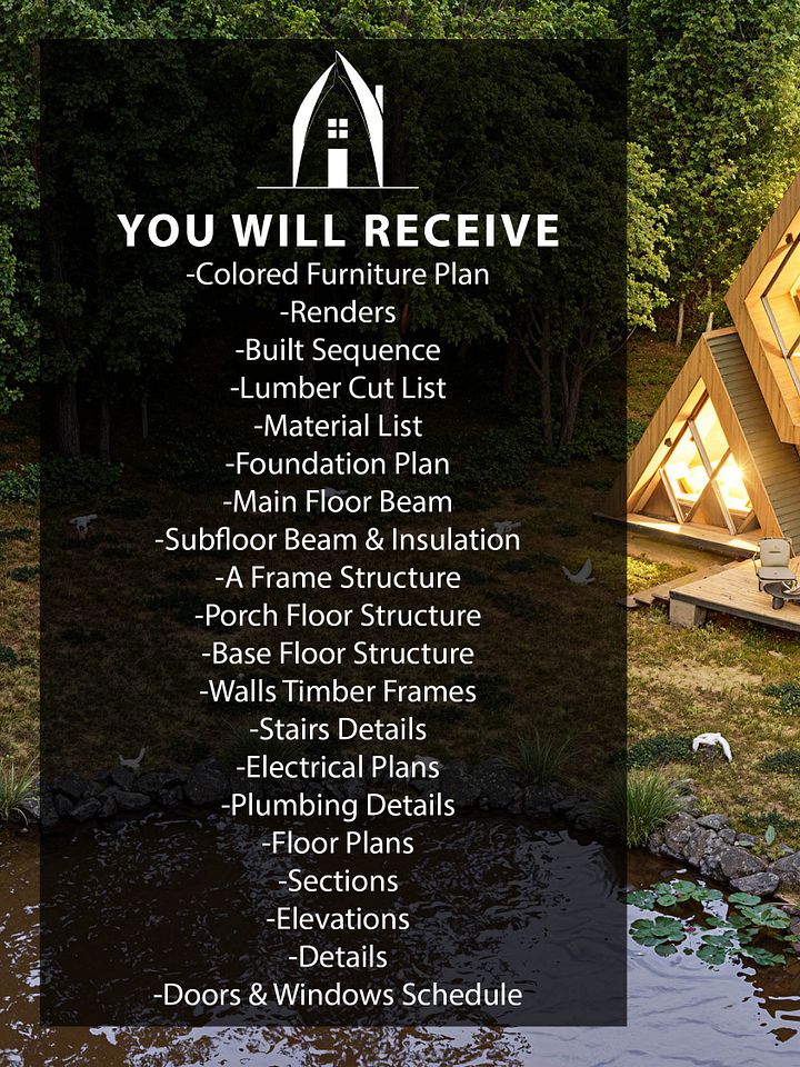 A Frame House 020 - Print & Build FULL DRAWINGS! product image (2)