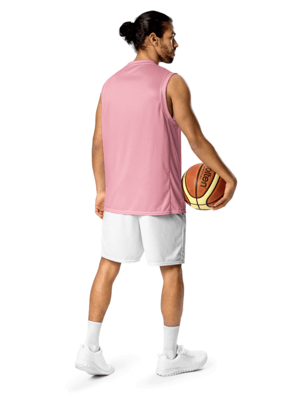 Plain Color Pink Basketball Jersey product image (6)
