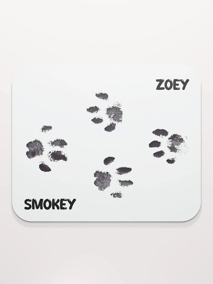 Smokey & Zoey Paw Print Classic Desk Mat (White) product image (2)