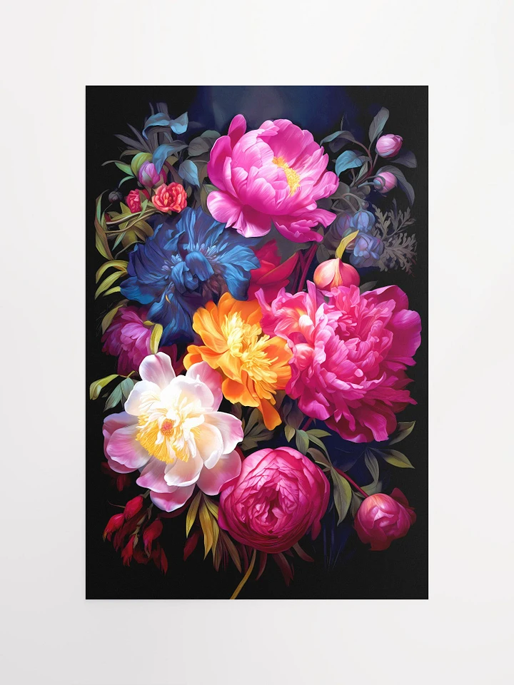 Enchanted Garden: Opulent Peony Blossoms Artwork Matte Poster product image (2)