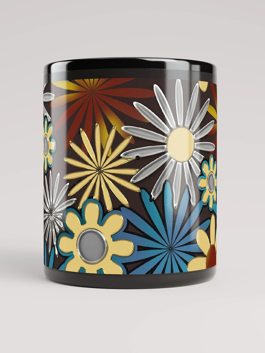 Blue and Silver Daisies Black Coffee Mug product image (9)