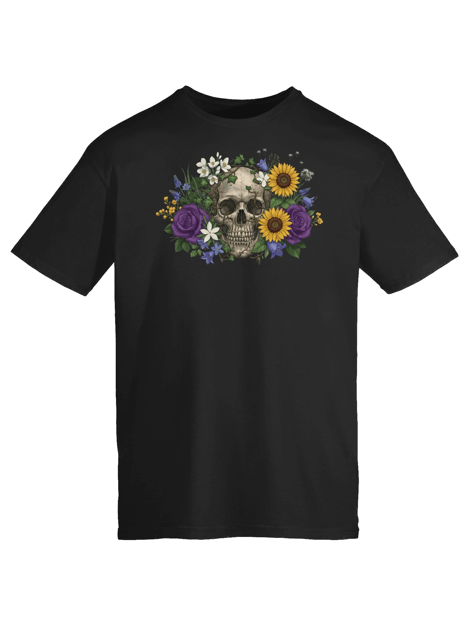 Memento Mori Floral Skull T-Shirt product image (9)