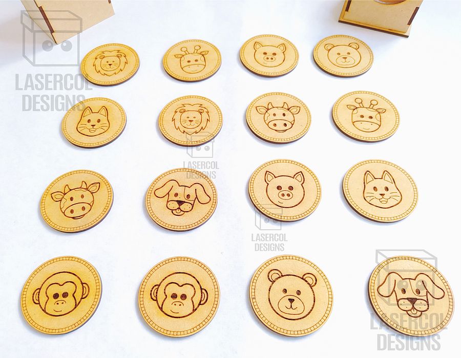 Memory Game (Animals) Version 2 - Laser Cut Files product image (7)