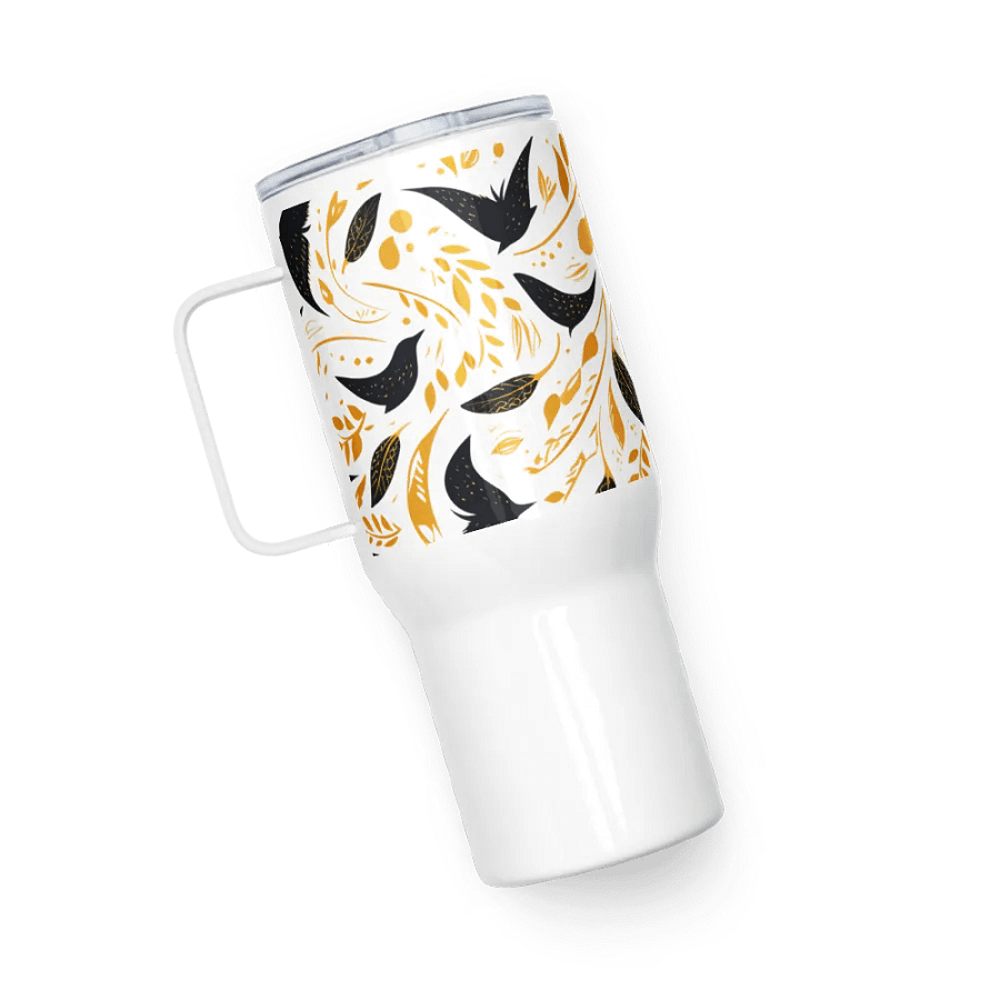 Artistic Crow Pattern Travel Mug product image (5)