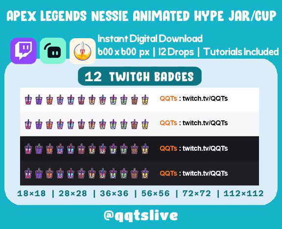 ANIMATED SUMMER BOBA Twitch Hype Jar - Stream Tip Cup + Sub Badges / Jar - 2 Layers - 12 Bit Options - Set Up Tutorial Included product image (2)
