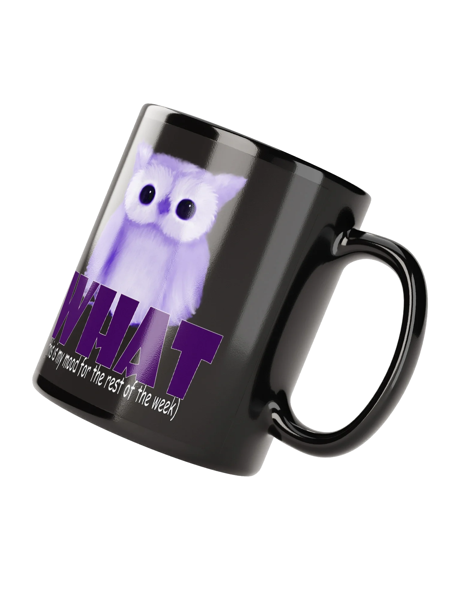 Mood Owl Black Glossy Mug product image (3)