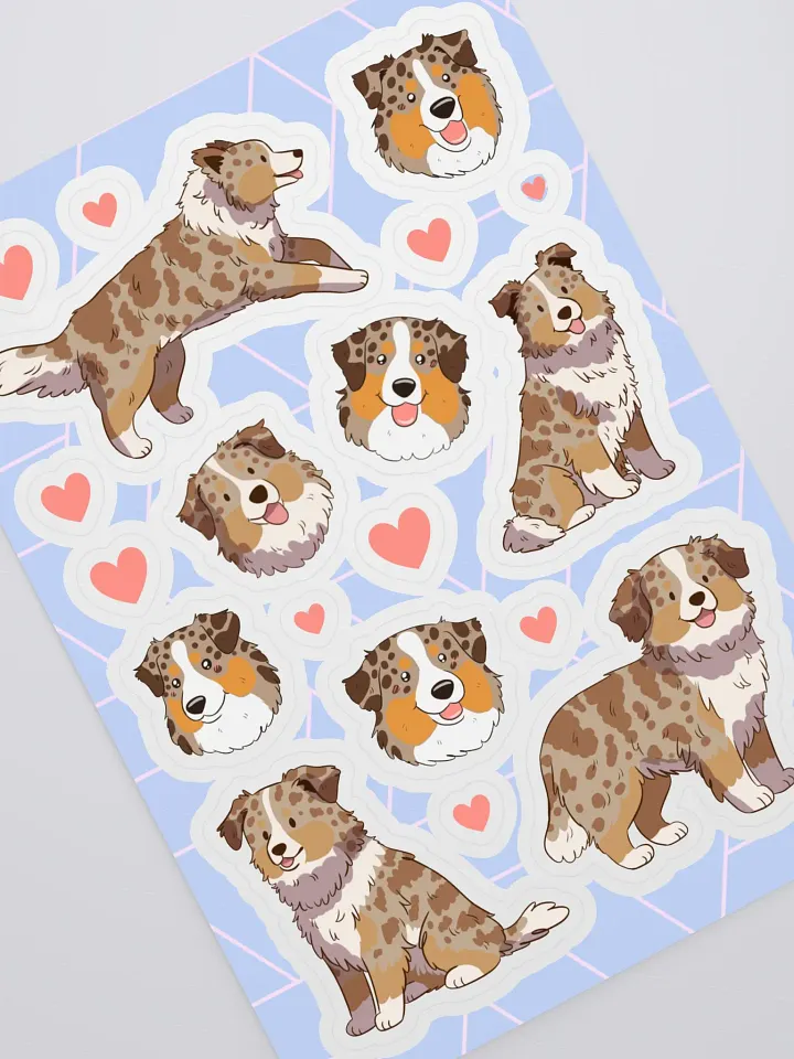 Australian Shepherd Love Sticker Sheet product image (2)
