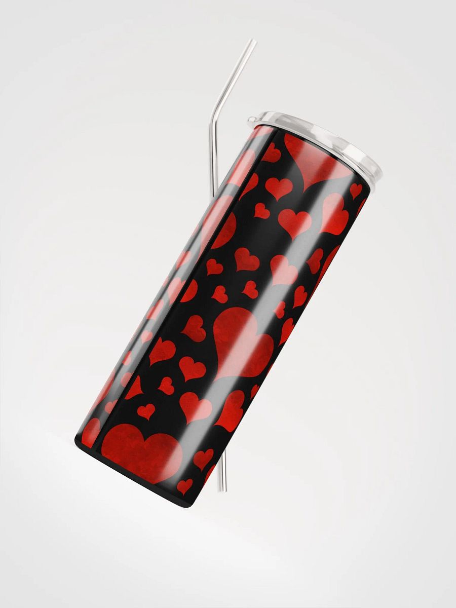 Spread Love Sustainably: Valentine's Red Hearts Stainless Steel Tumbler product image (4)