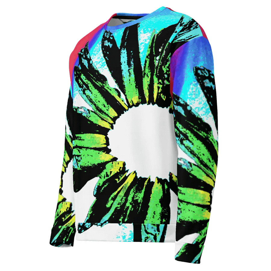 Abstract Vibrant Green Daisy Unisex Sweatshirt product image (7)