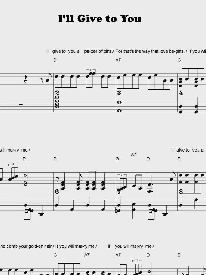 I'll Give to You - CS - Piano sheet music product image (1)