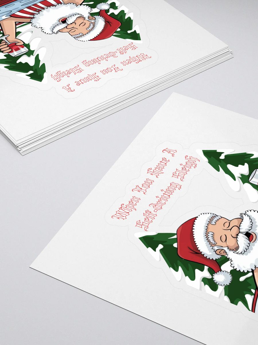 When You Have A Self-driving Sleigh - Relaxing Santa Claus Sticker product image (4)