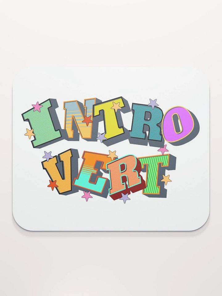 Introvert Block Letter Starry Mouse Pad product image (2)