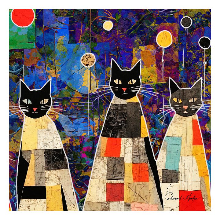 Enchanting Calicos A Whimsical Cat Kaleidoscope product image (1)