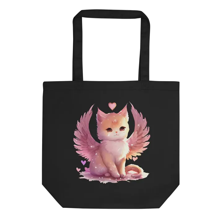 Whimsical Kitten Angels Organic Tote Bag product image (1)