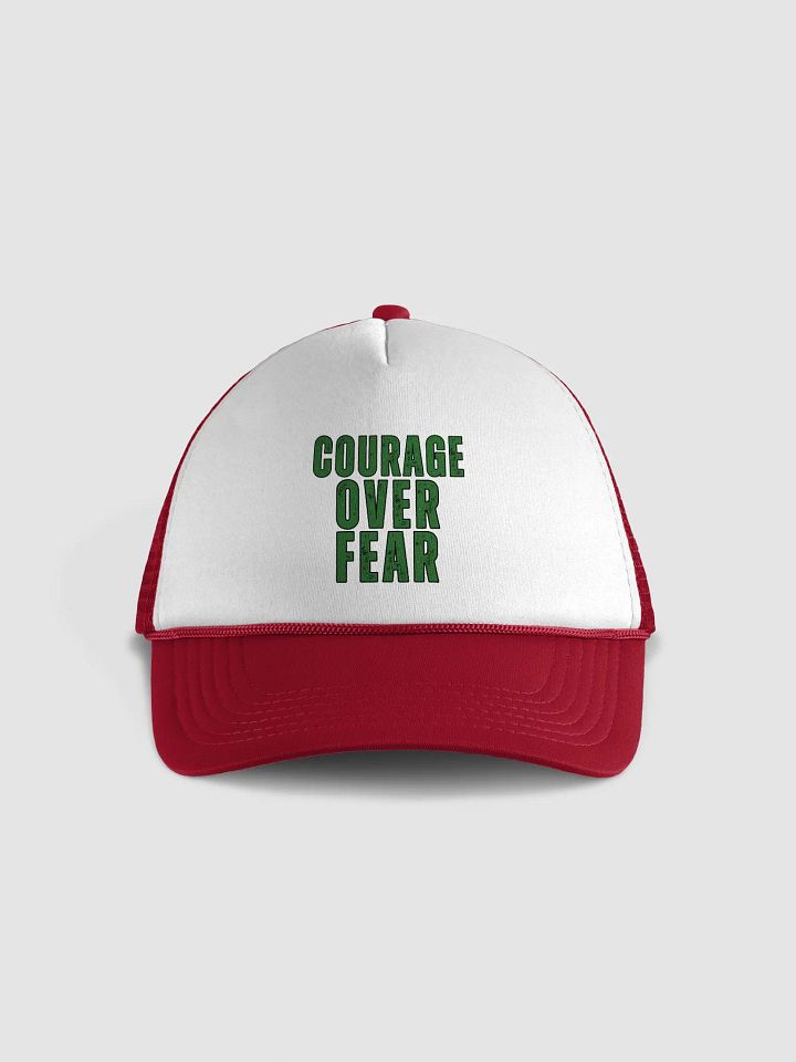 Courage Over Fear Distressed Foam Trucker Hat product image (1)