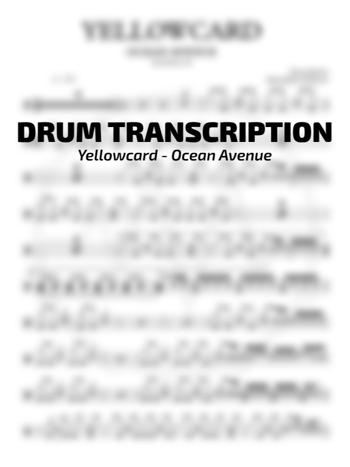 DRUM TRANSCRIPTION - Yellowcard - Ocean Avenue product image (1)