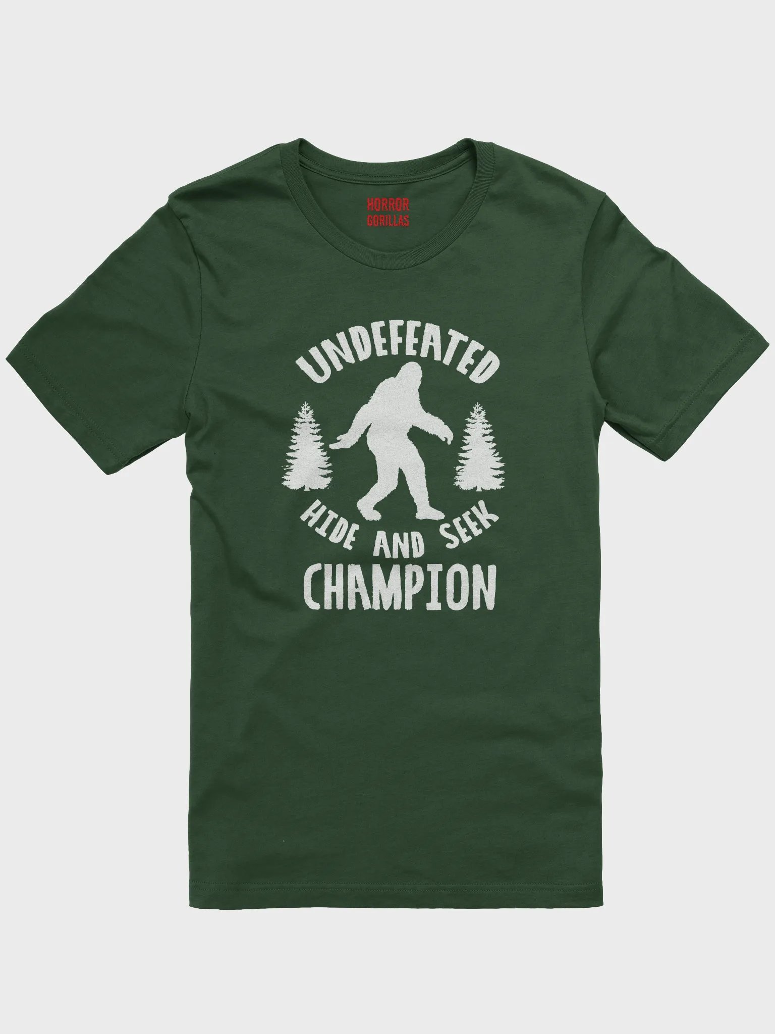 Undefeated Hide and Seek Champion Funny Bigfoot T-Shirt product image (1)