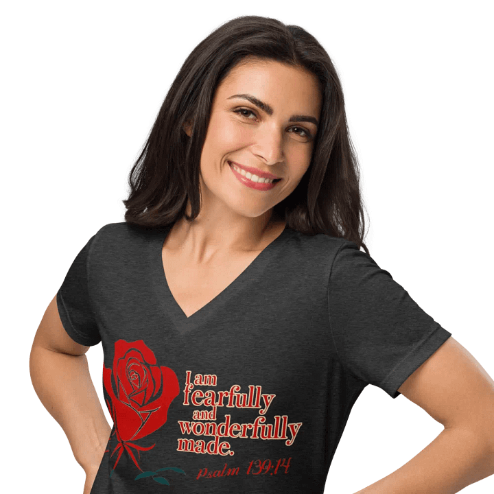 Fearfully and Wonderfully Made V-Neck T-Shirt product image (2)