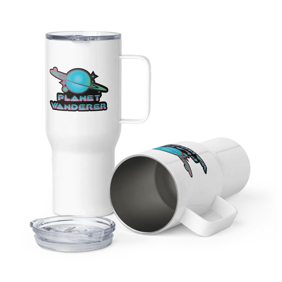 Planet Wanderer logo Handled tumbler product image (6)