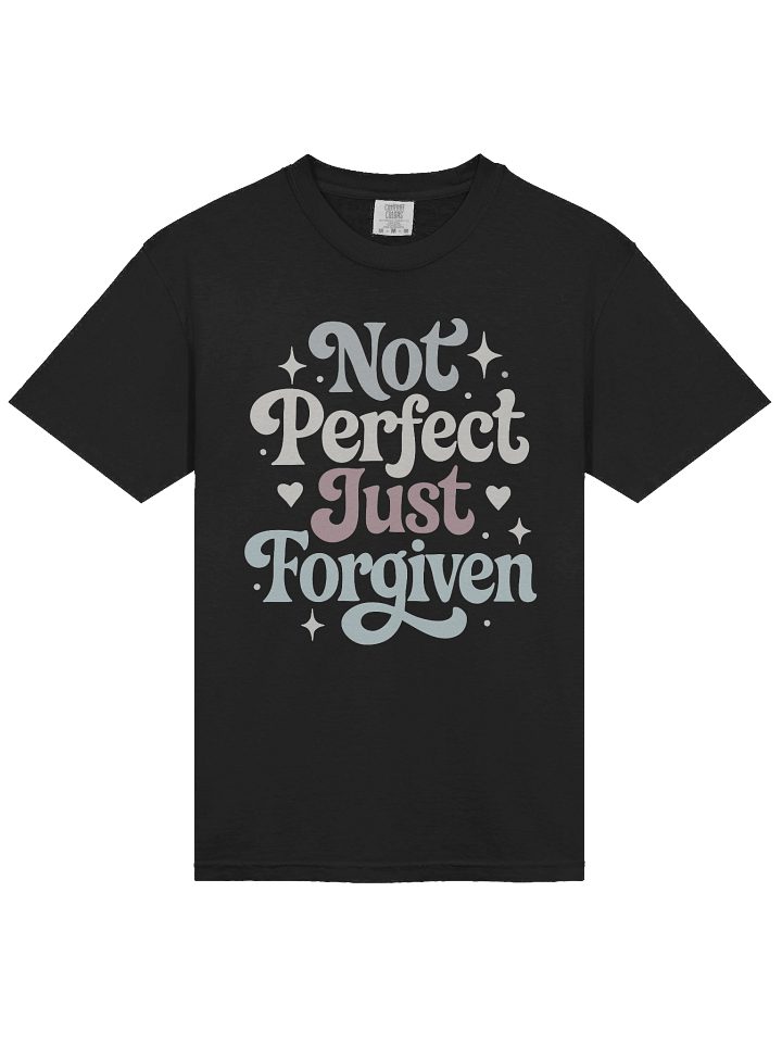 Not Perfect Just Forgiven Retro Christian Message on Comfort Colors 1717 Heavyweight Tee product image (2)