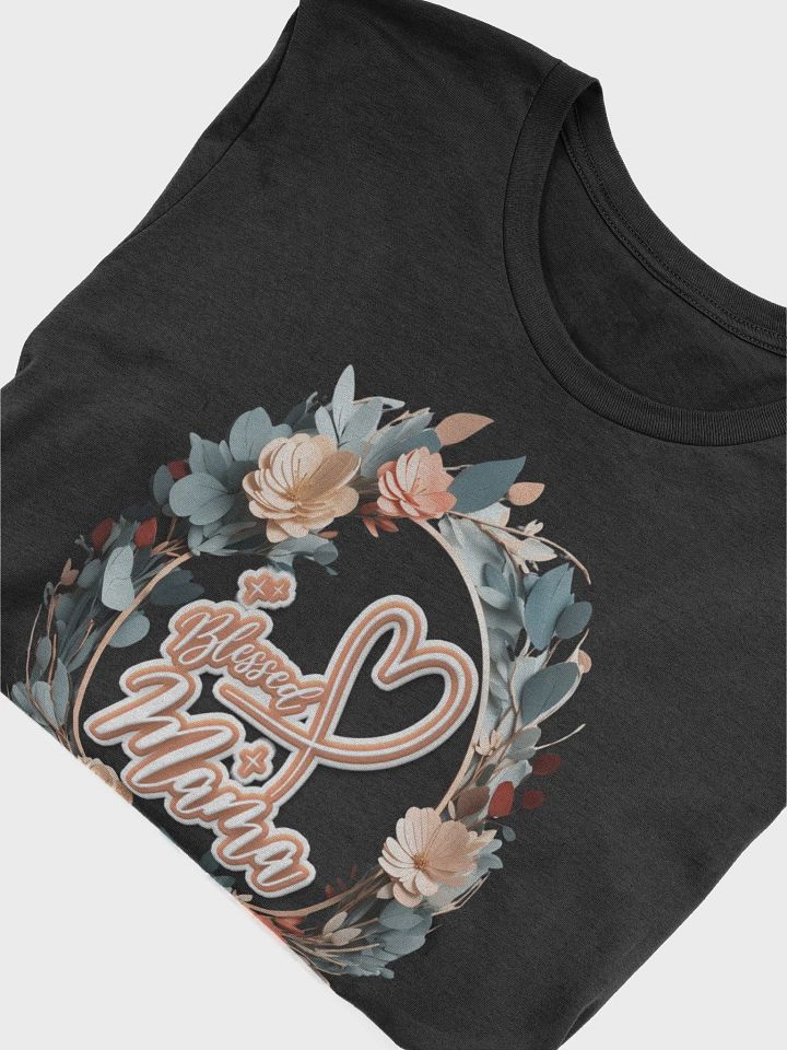 Mothers Day Floral Wreath Blessed Mama T-Shirt product image (2)