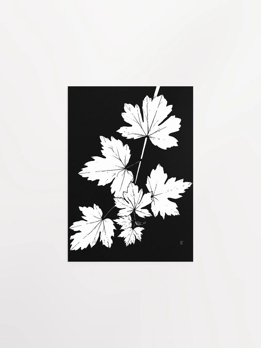 Jagged Leaves Silhouette Poster - Grape Leaves Dark product image (1)