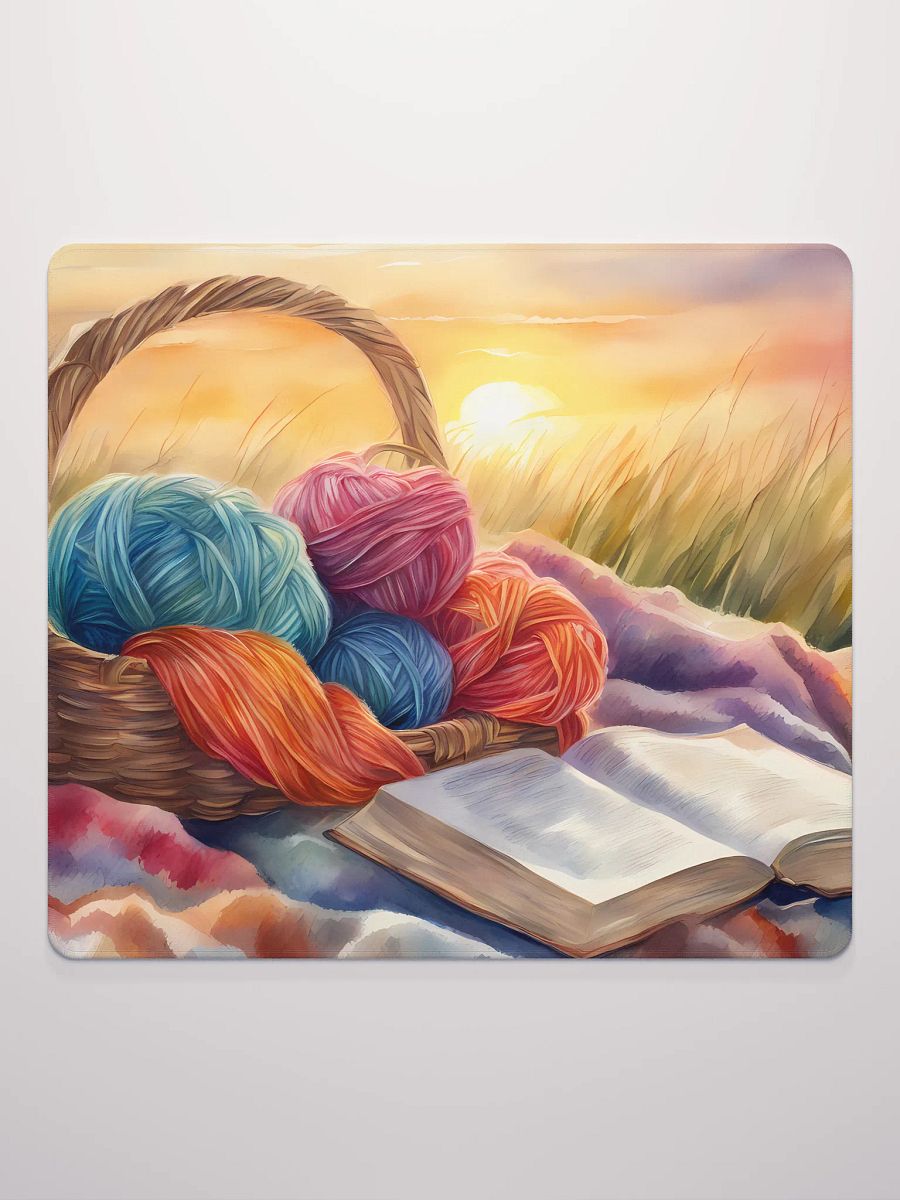 Yarn Basket with a Book at Sunrise, Gaming Mouse Pad, 2 Sizes product image (2)