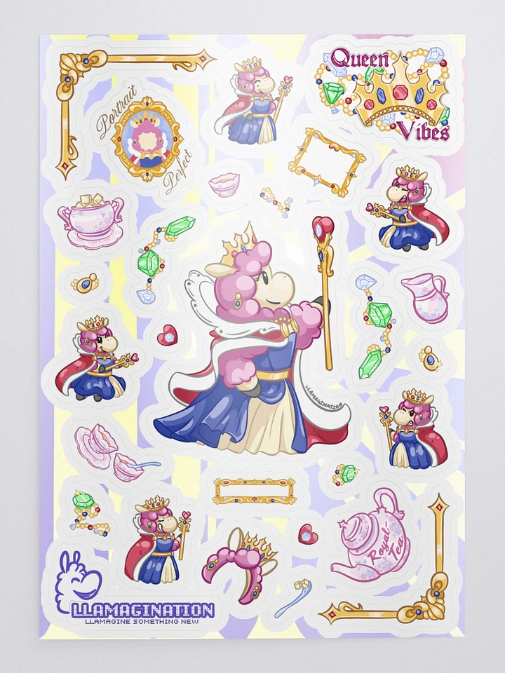 Llama Queen Sticker Set w/ Background product image (1)