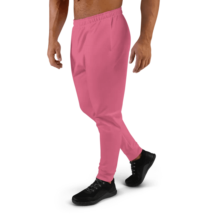 Plain Rosy Pink True Summer Recycled Polyester Premium Men's Joggers by Treasure Pie product image (2)