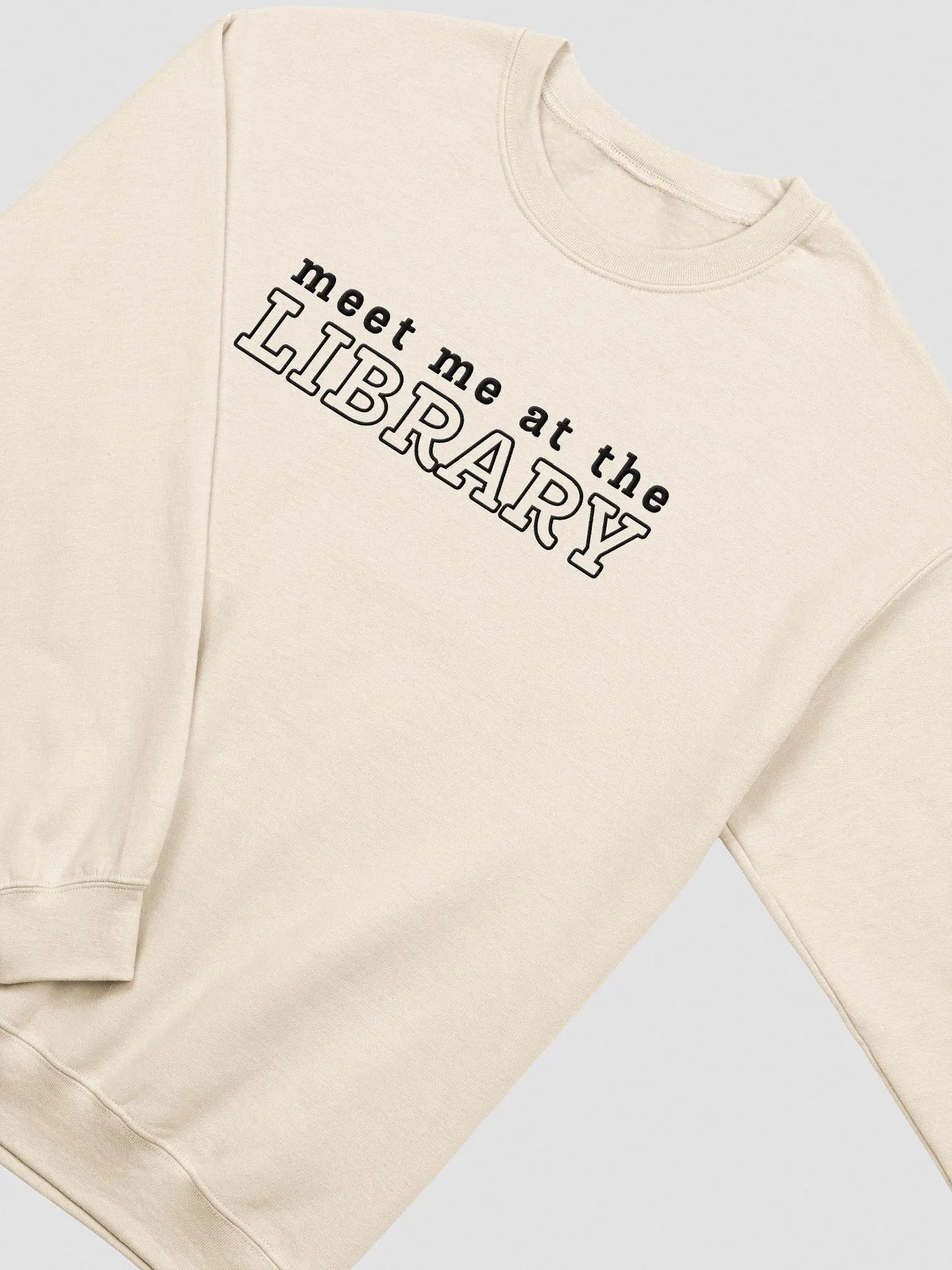MEET ME AT THE LIBRARY Unisex Embroidered Crewneck Sweatshirt 2 product image (1)