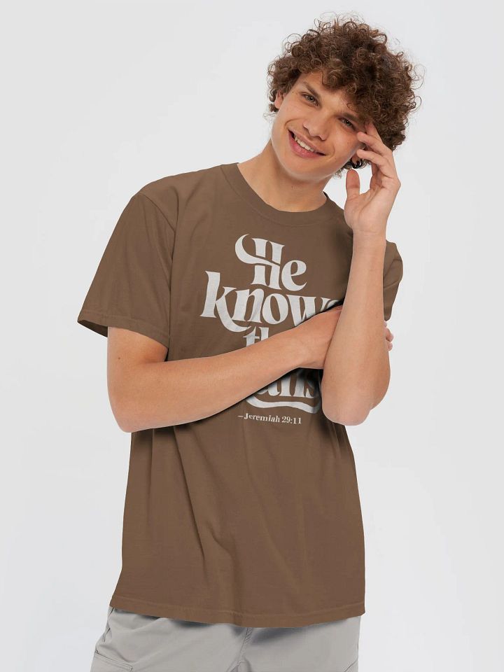 He Knows the Plans – Jeremiah 29:11 Bible Verse Comfort Colors T-Shirt product image (2)