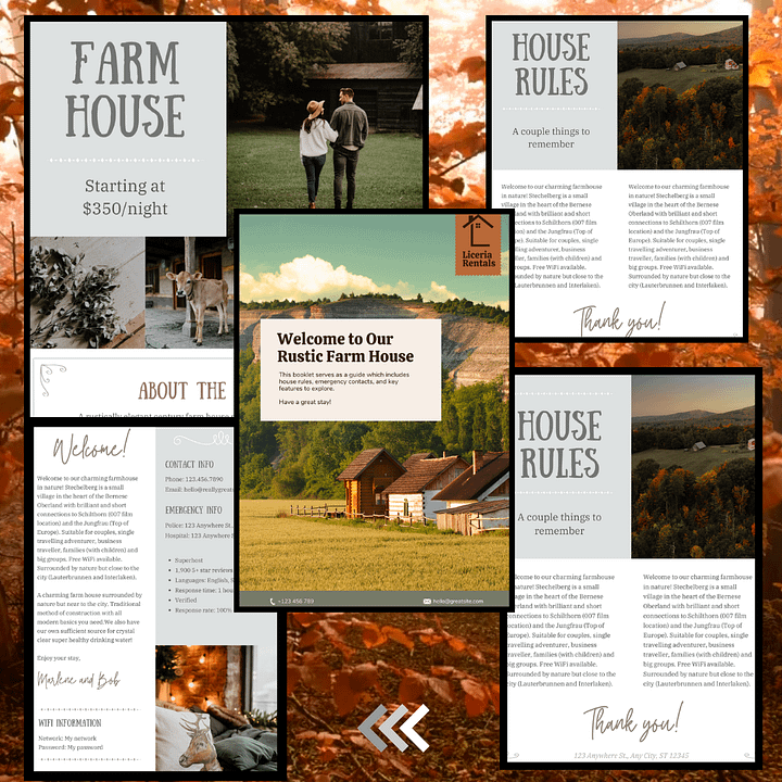 Editable Lake House Welcome Book Template | Airbnb Host Guide | Customizable Canva Manual product image (2)