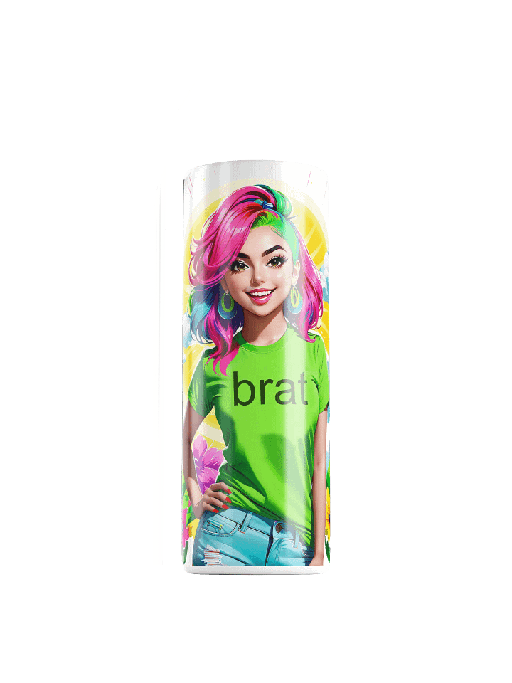 Brat 20 oz Skinny Stainless Steel Tumbler - White - Brat Life v5 product image (1)