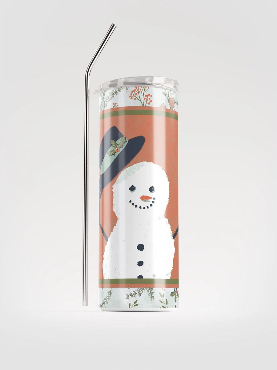 “Snowman Hello” 20-Ounce Stainless Steel Tumbler with Straw product image (11)