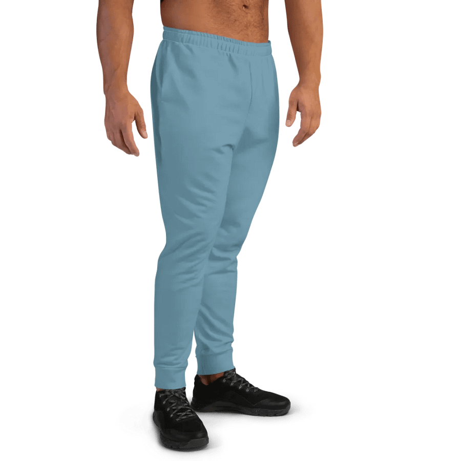 Plain Medium Light Blue Soft Summer Recycled Polyester Premium Men's Joggers by Treasure Pie product image (8)