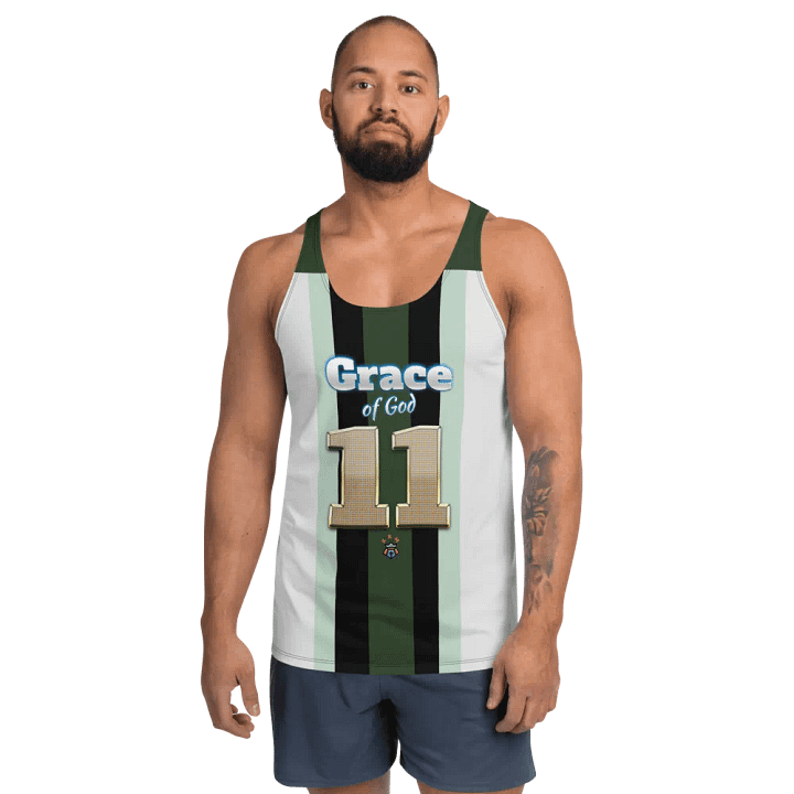 Greeen and Black Stripe Grace of God Men's Tank-top product image (1)