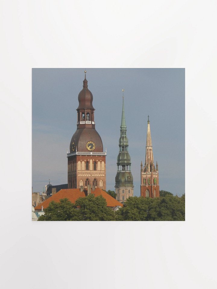 Riga - Old Town church steeples from Vansu Bridge Viewpoint - Print/Poster product image (1)