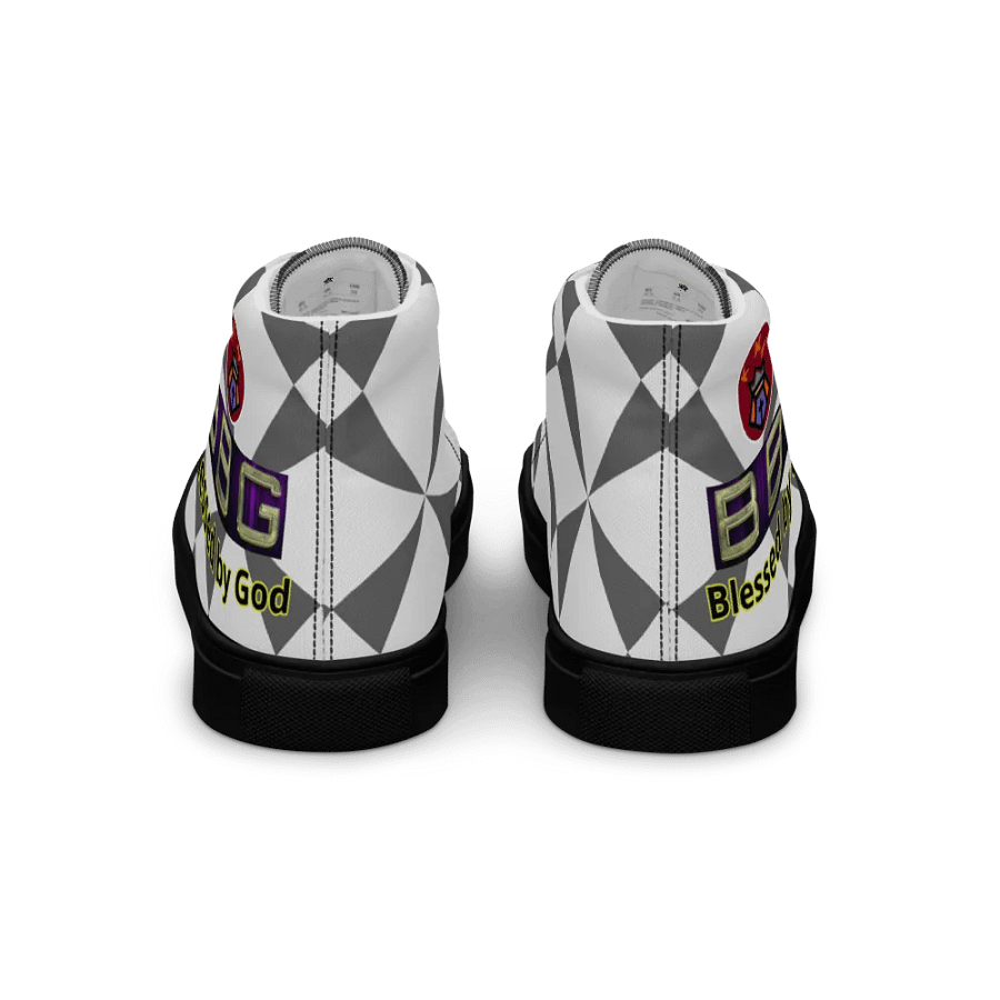 BBG Grey/White Pattern High Tops - Black Soles product image (2)