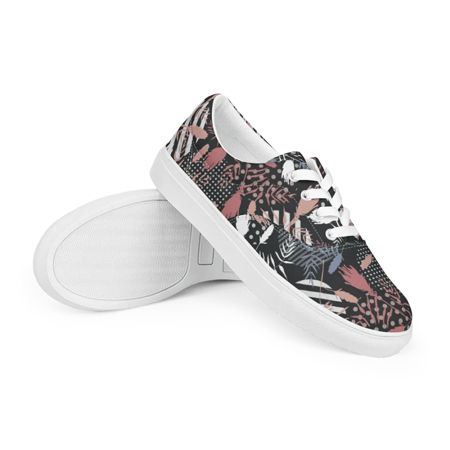 Floral Abstract Bliss Lace-Up Canvas Shoes product image (7)