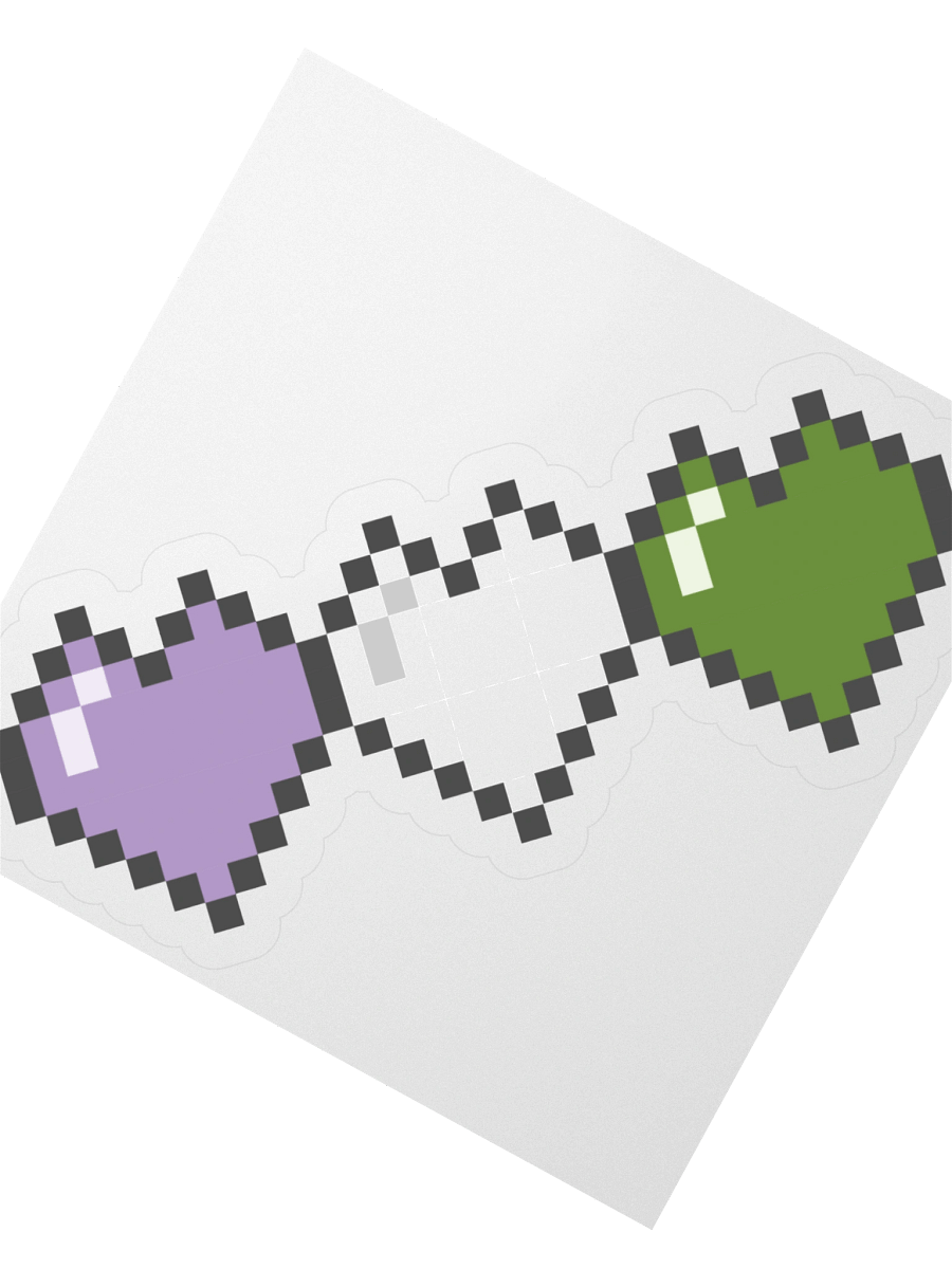 Genderqueer Pixel Hearts Sticker product image (5)
