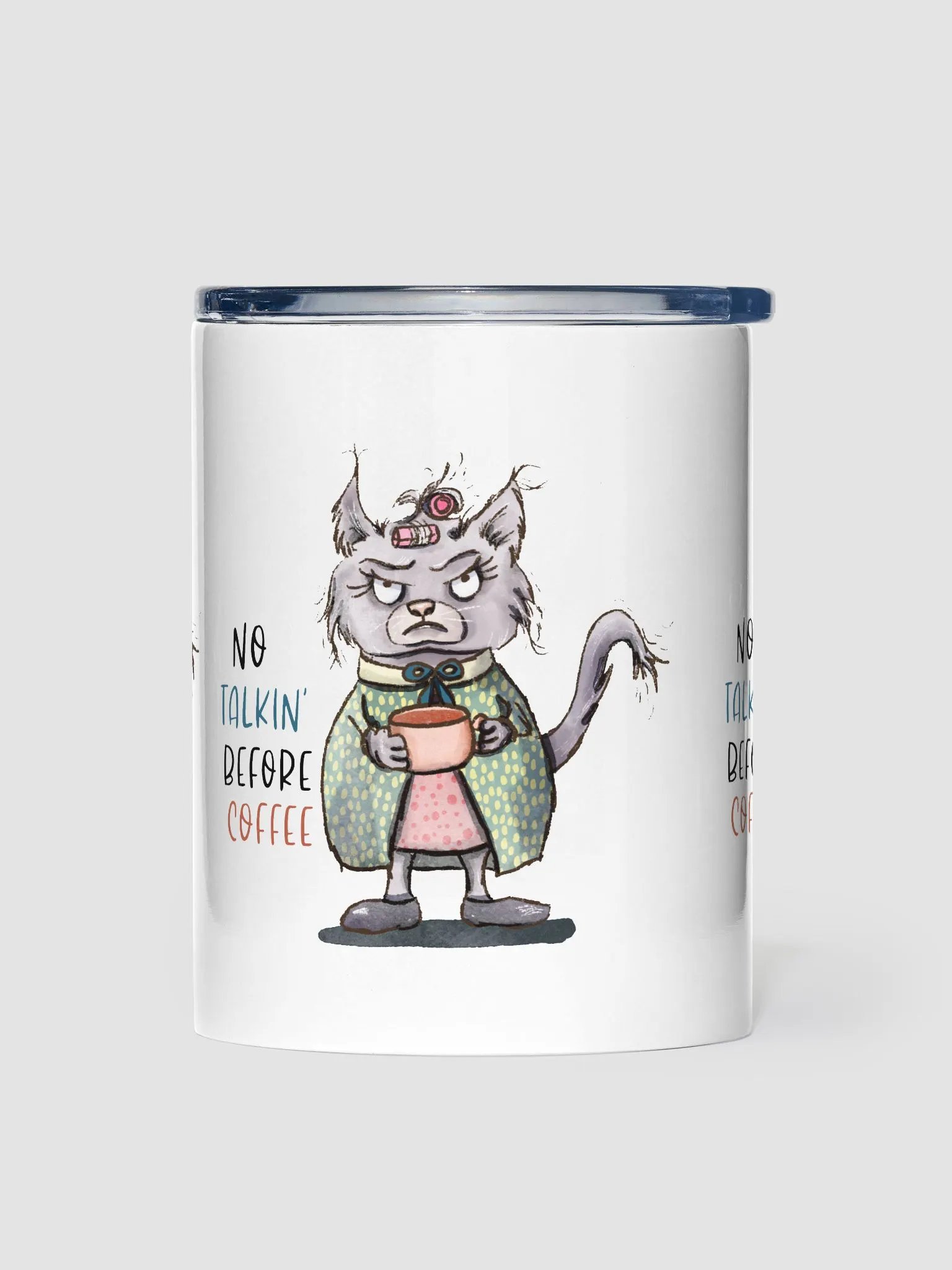 No Talkin' Before Coffee Steel Tumbler product image (1)