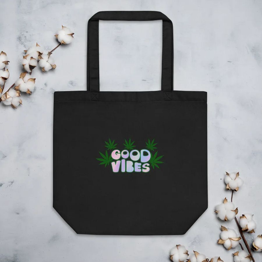 Good Vibes Cannabis Leaves Tote Bag product image (4)