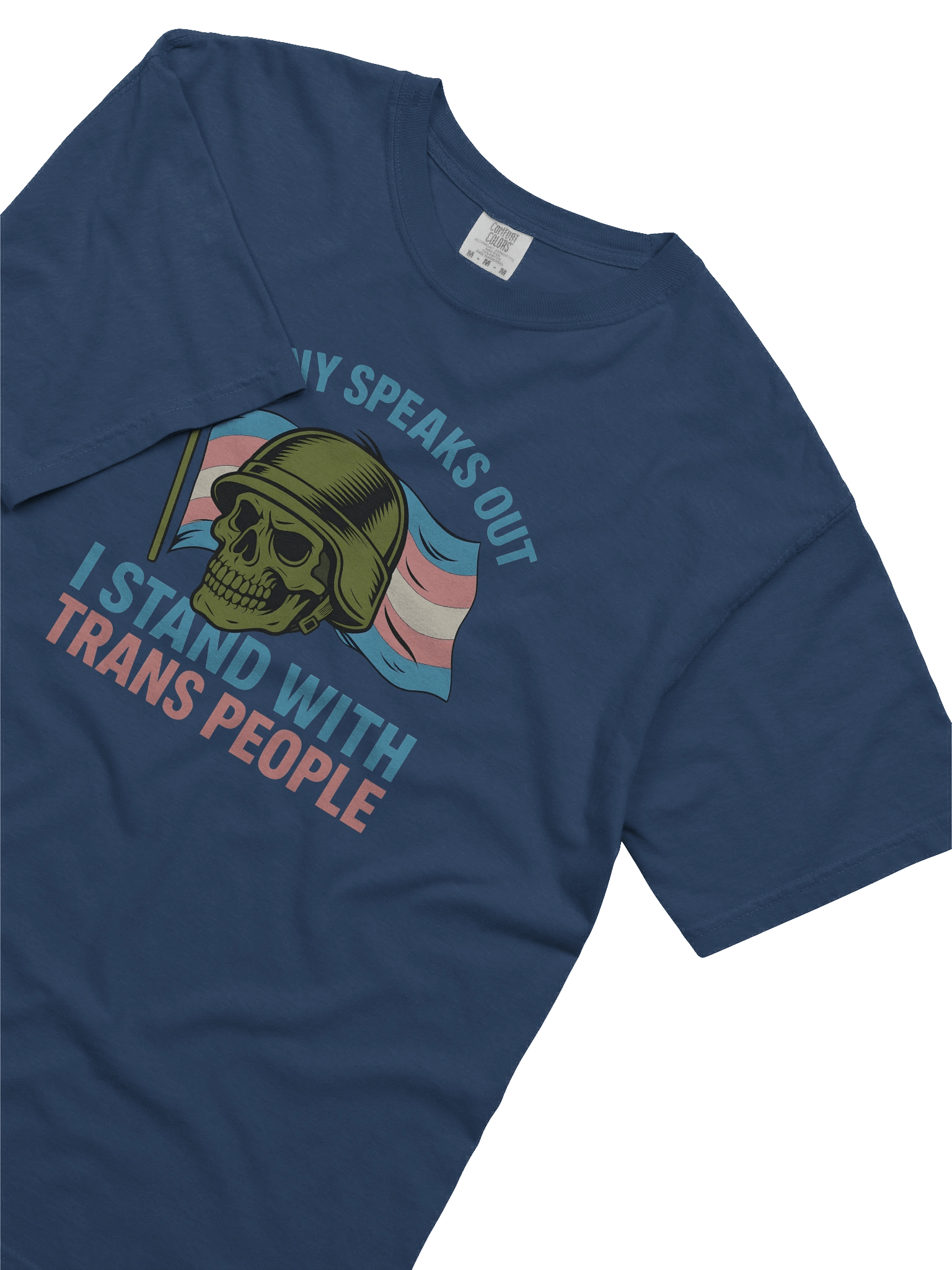 Trans Pride Skull Military T-Shirt product image (49)