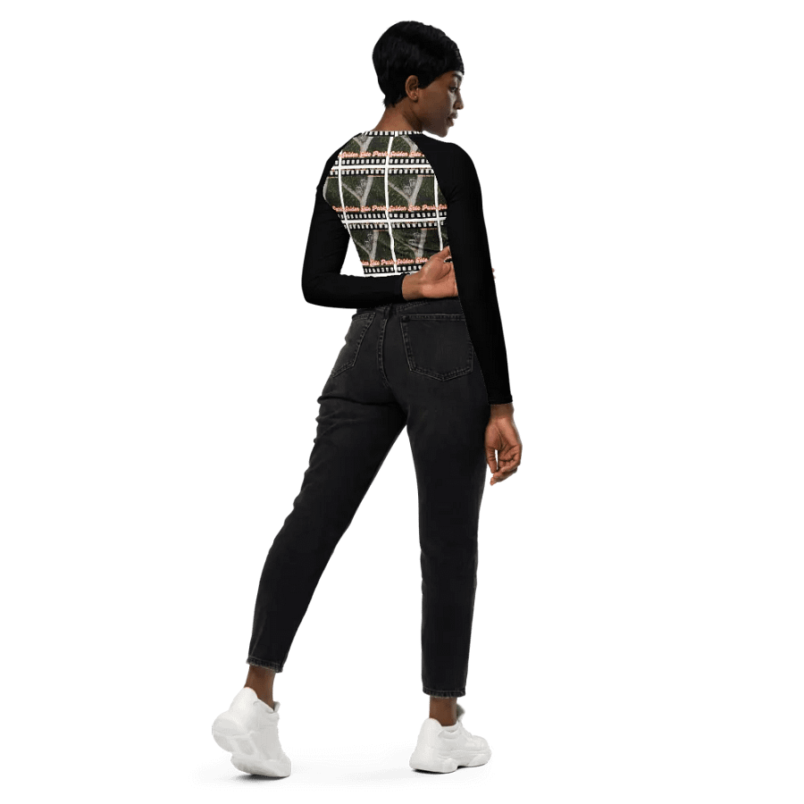 Golden Gate Park Raccoons Black Jersey Sleeved Crop Top product image (6)