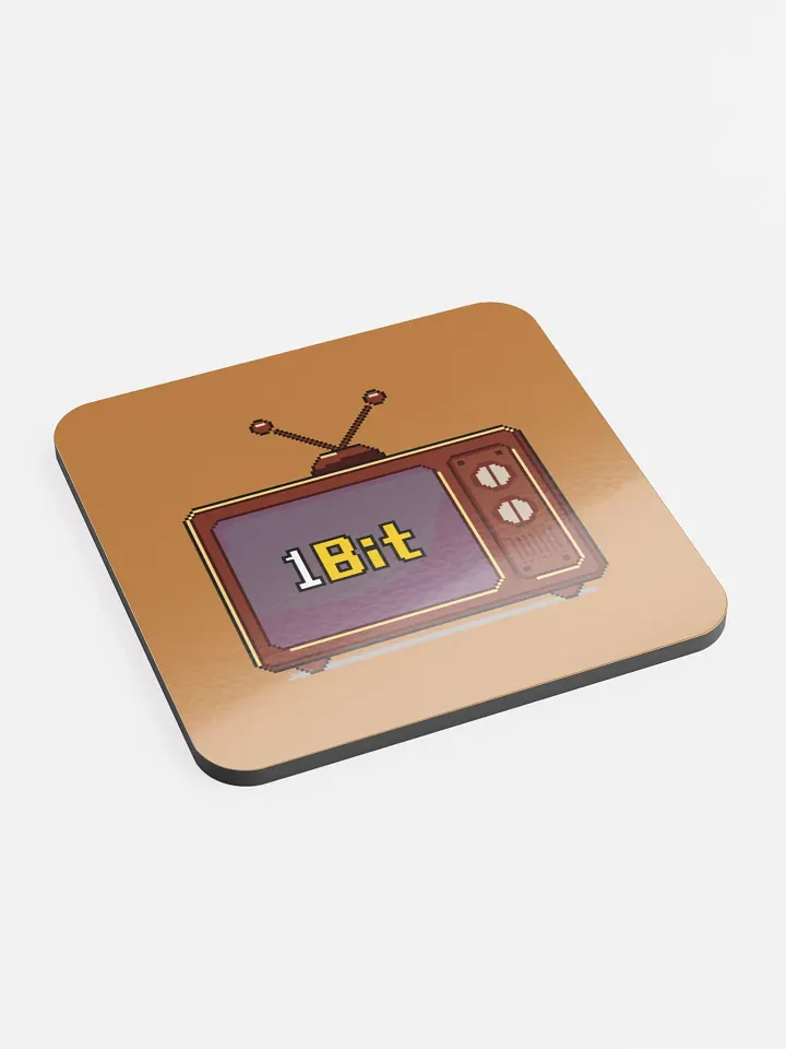 1Bit Pixel Art Glossed Cork Coaster (limited copper edition) product image (2)