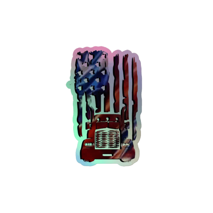 Patriotic Truck Holographic Sticker Set product image (2)