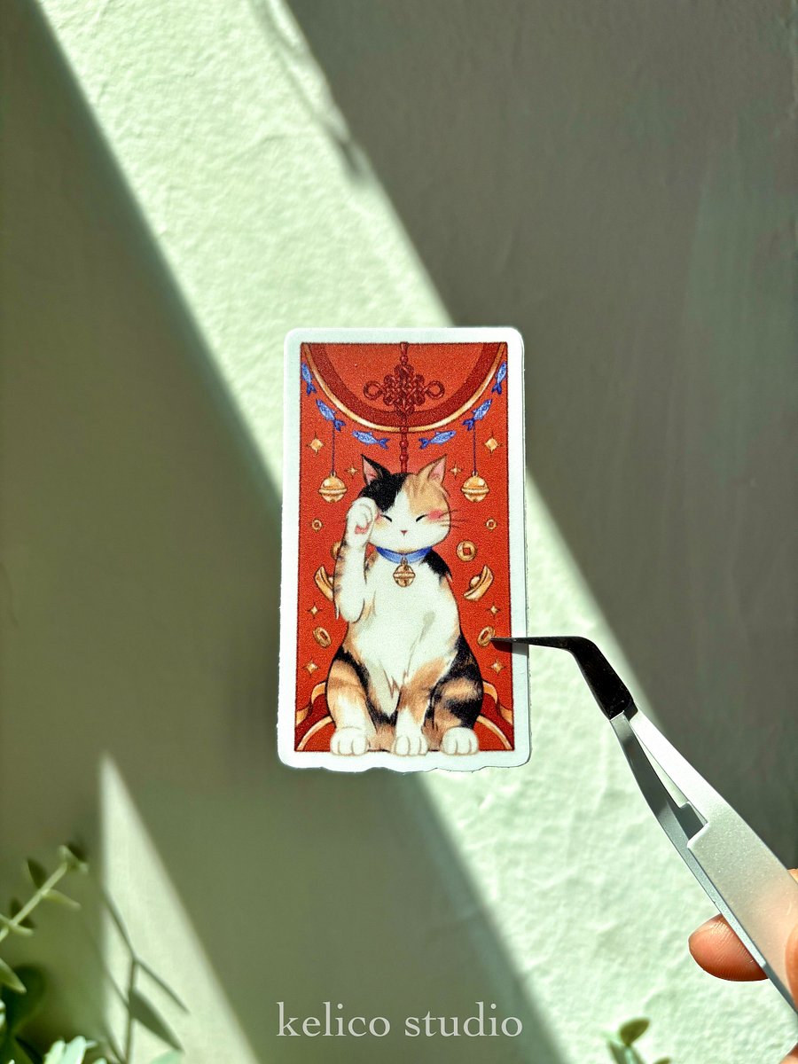 red envelope fortune cat (primary series) • die-cut sticker product image (2)