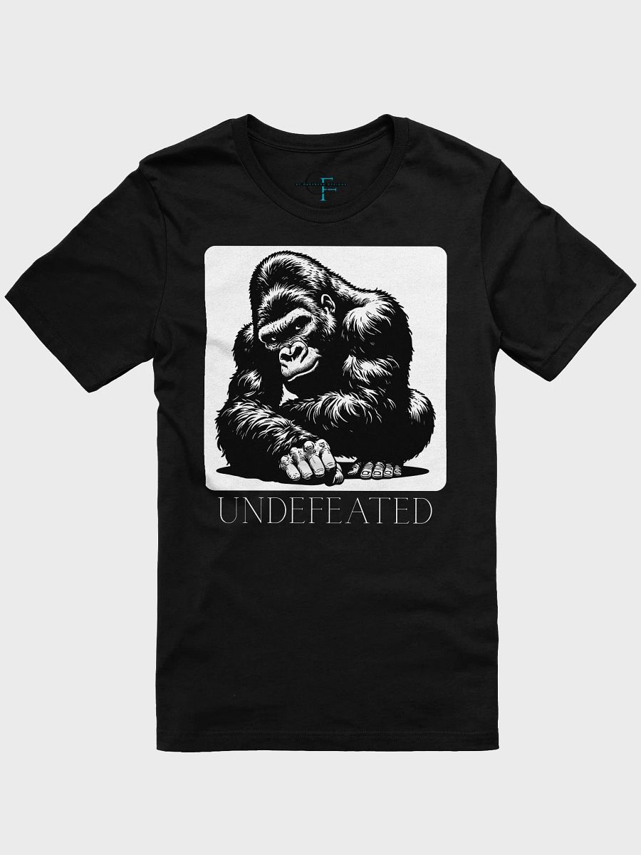 Leaning Gorilla "UNDEFEATED" Black & White Tee | Bella + Canvas 3001 Unisex Shirt product image (5)
