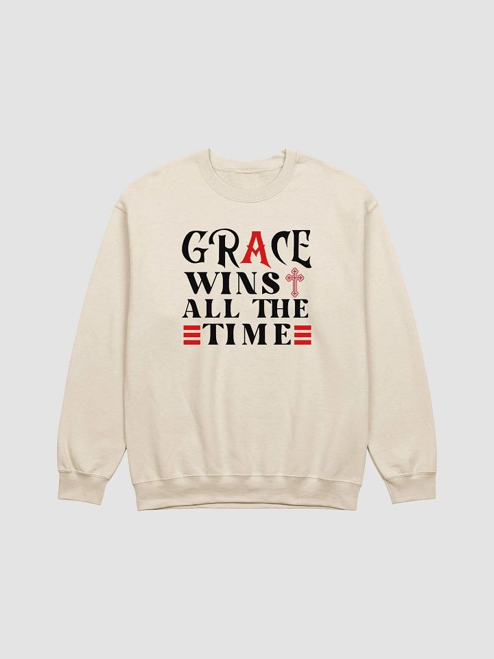 Grace Wins All The Time, Christian Faith Gildan Sweater product image (2)