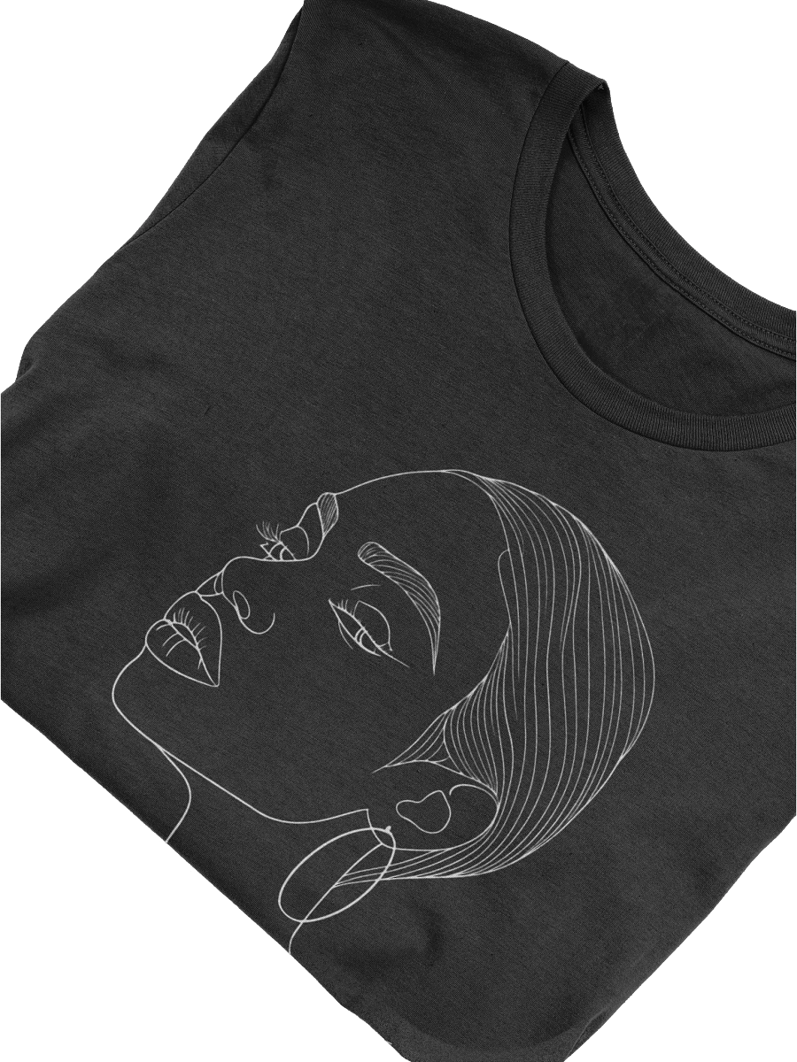 Profile Shaved Black Woman Line Drawing T-Shirt product image (45)